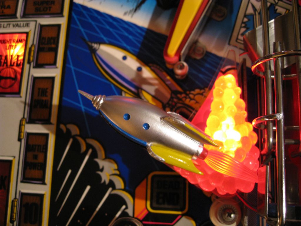 Rocket ship Twilight Zone pinball mod